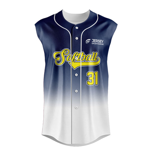 Softball Full Button Sleeveless Jersey - CSSLFJ002