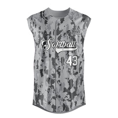 Softball Full Button Sleeveless Jersey - CSSLFJ005 Softball Full Button Sleeveless Jersey - CSSLFJ005
