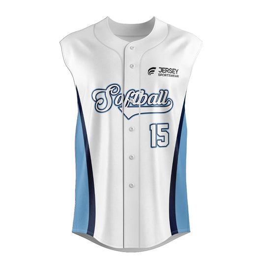 Softball Full Button Sleeveless Jersey - CSSLFJ003