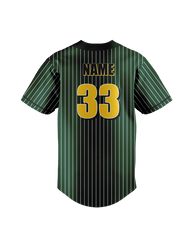 Hillsdale Green and Gold Striped Baseball Uniform Hillsdale Green and Gold Striped Baseball Uniform