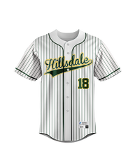 Hillsdale Baseball Uniform – Classic White with Green Stripes Hillsdale Baseball Uniform – Classic White with Green Stripes