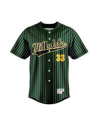 Hillsdale Green and Gold Striped Baseball Uniform Hillsdale Green and Gold Striped Baseball Uniform