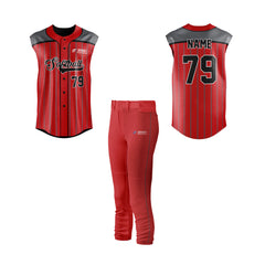 Softball Full Button Sleeveless Jersey - CSSLFJ004