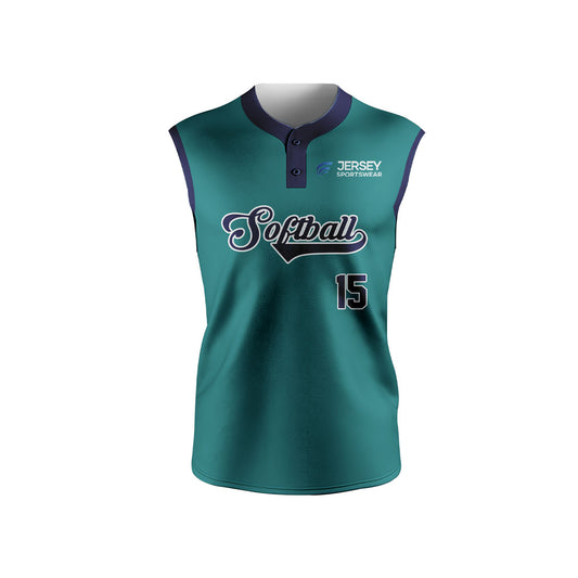 Softball Sleeveless 2 Button Jersey - CSSL2J005